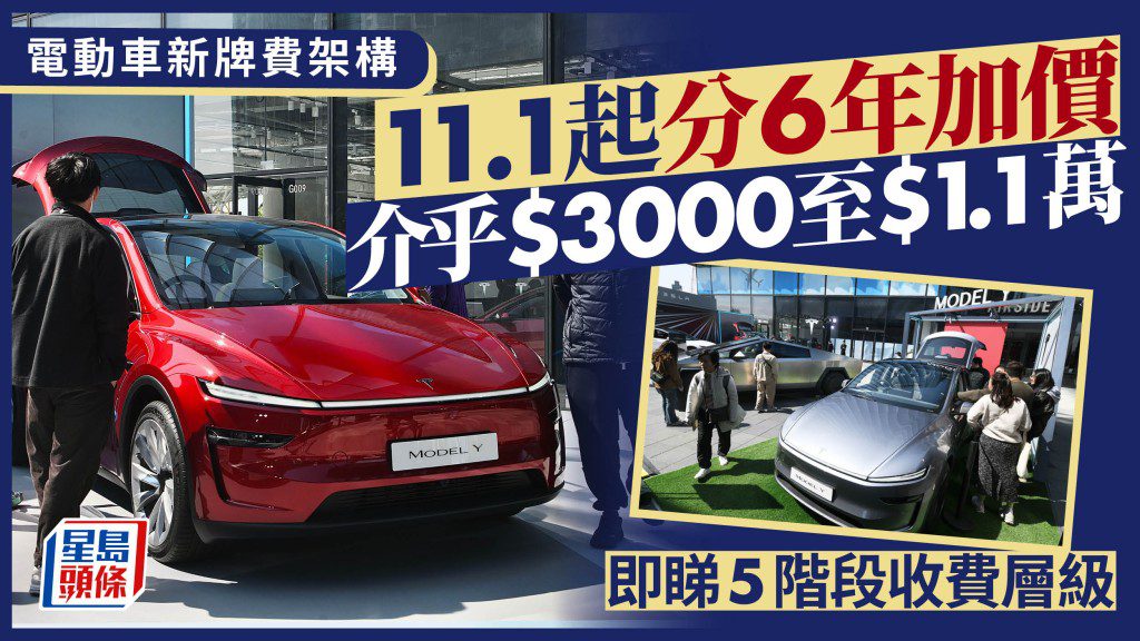 電動車牌費11月起加價：六年分階段實施，2030年最高達.1萬！